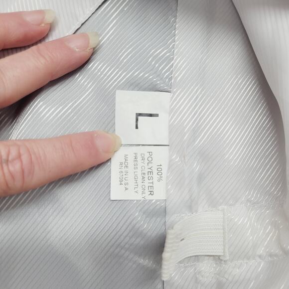 Men's Silver Grey Tuxedo Vest Herringbone Pattern Formal Prom Large Perry Ellis - Picture 6 of 7